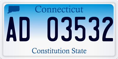 CT license plate AD03532