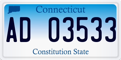 CT license plate AD03533