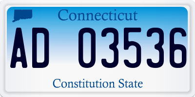 CT license plate AD03536