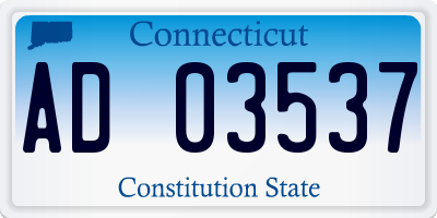 CT license plate AD03537