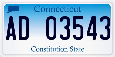 CT license plate AD03543