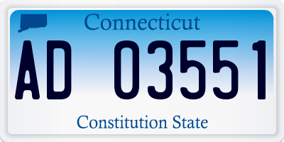 CT license plate AD03551