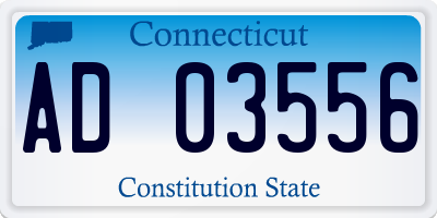 CT license plate AD03556