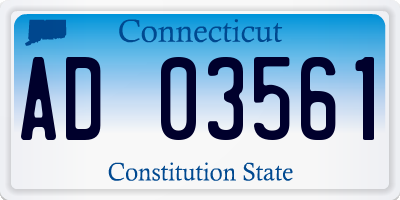 CT license plate AD03561