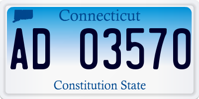 CT license plate AD03570