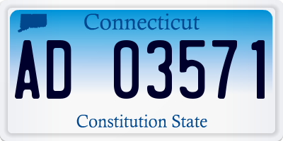 CT license plate AD03571
