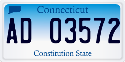 CT license plate AD03572