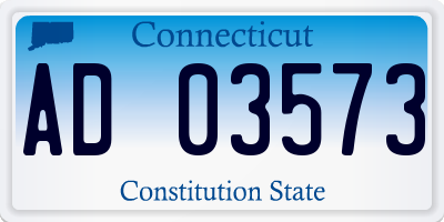 CT license plate AD03573