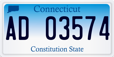 CT license plate AD03574