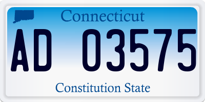 CT license plate AD03575