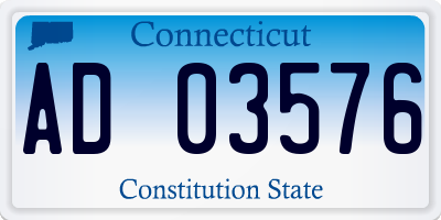 CT license plate AD03576