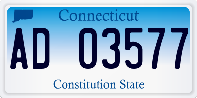 CT license plate AD03577
