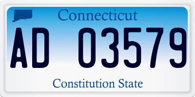 CT license plate AD03579