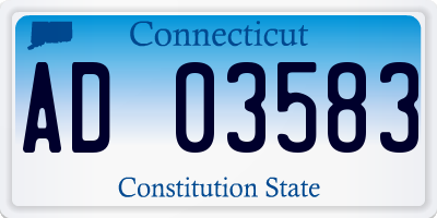 CT license plate AD03583
