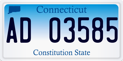 CT license plate AD03585