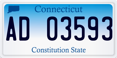 CT license plate AD03593