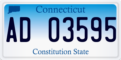 CT license plate AD03595