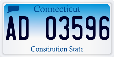 CT license plate AD03596