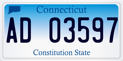 CT license plate AD03597