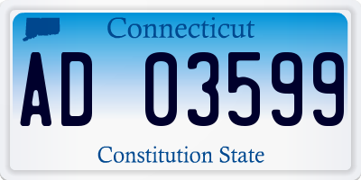 CT license plate AD03599