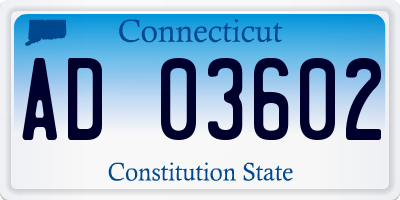 CT license plate AD03602