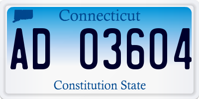 CT license plate AD03604