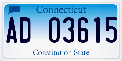 CT license plate AD03615