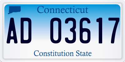 CT license plate AD03617