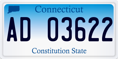 CT license plate AD03622