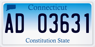 CT license plate AD03631