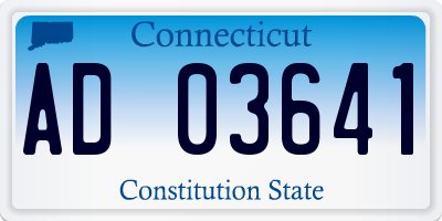 CT license plate AD03641