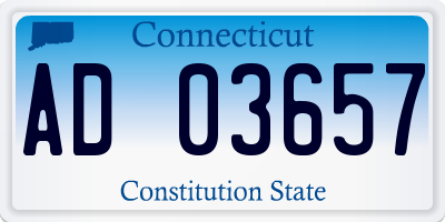 CT license plate AD03657