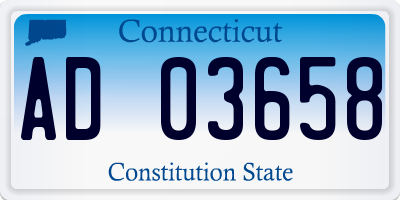 CT license plate AD03658