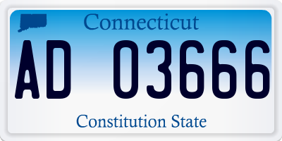 CT license plate AD03666
