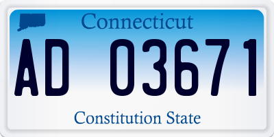 CT license plate AD03671