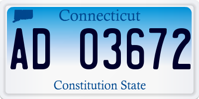CT license plate AD03672