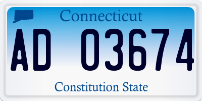 CT license plate AD03674