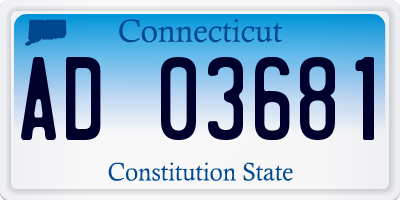CT license plate AD03681