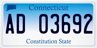 CT license plate AD03692
