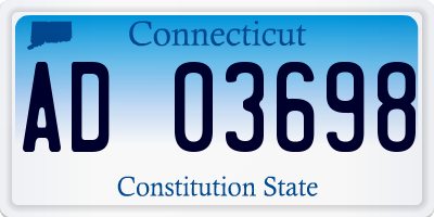 CT license plate AD03698