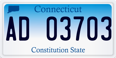 CT license plate AD03703