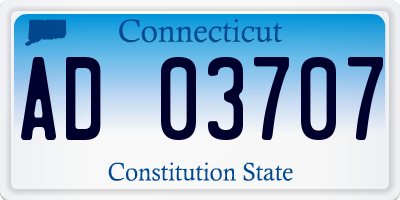 CT license plate AD03707