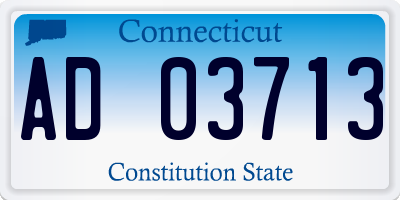 CT license plate AD03713