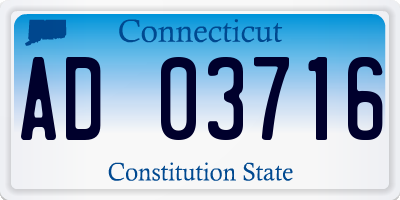CT license plate AD03716