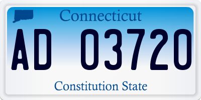 CT license plate AD03720