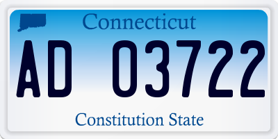 CT license plate AD03722