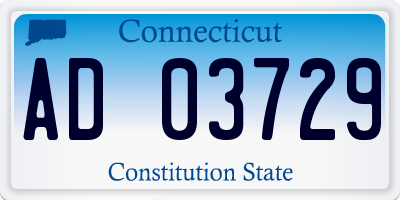CT license plate AD03729