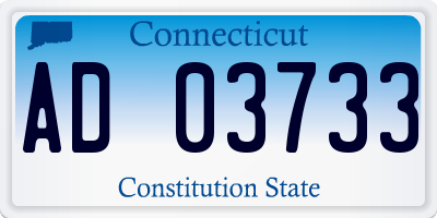 CT license plate AD03733