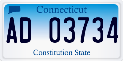 CT license plate AD03734