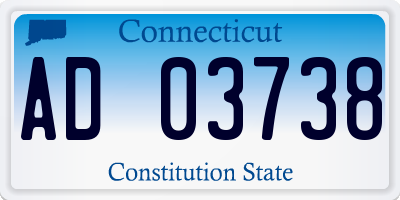 CT license plate AD03738
